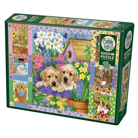 Puzzle Cobble Hill Colcha de Cachorros e Buquês 1000 Peças Puzzle Cobble Hill Colcha de Cachorros e Buquês 1000 Peças