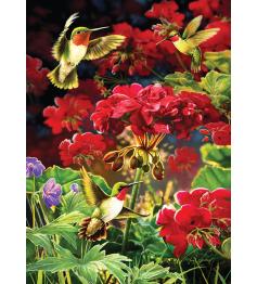 Cobble Hill Hummingbirds no Puzzle de 1000 peças Geranium