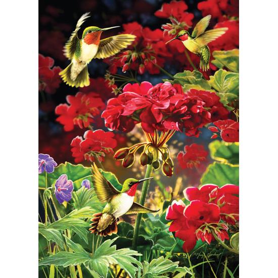 Cobble Hill Hummingbirds no Puzzle de 1000 peças Geranium Cobble Hill Hummingbirds no Puzzle de 1000 peças Geranium