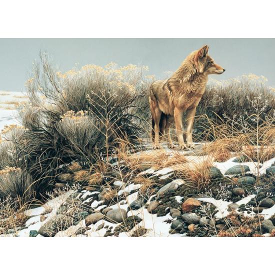 Puzzle Cobble Hill Coyote no inverno frio de 1000 peças