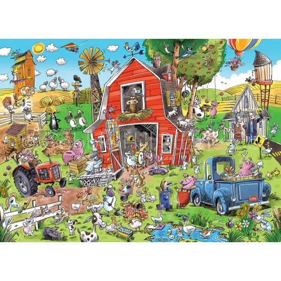 Puzzle Cobble Hill DoodleTown A Loucura do Curral XXL de 500 Pz