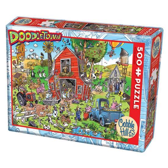 Puzzle Cobble Hill DoodleTown A Loucura do Curral XXL de 500 Pz