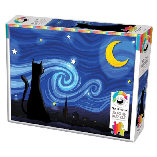 Puzzle Cobble Hill O Gato na Noite Estrelada XXL 500 Pc
