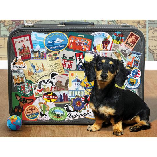 Puzzle Cobble Hill A Viajante Dachshund XXL 500 peças