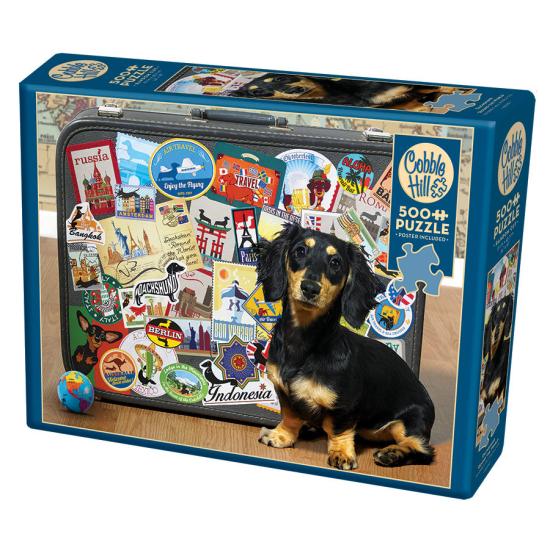 Puzzle Cobble Hill A Viajante Dachshund XXL 500 peças