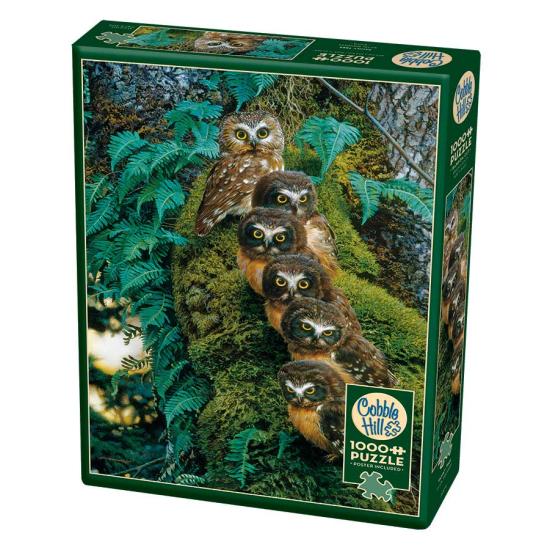 Cobble Hill Puzzle família de corujas na árvore 1000 peça