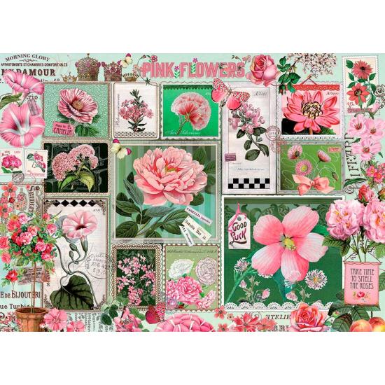 Puzzle Cobble Hill Flores Rosa 1000 Peças