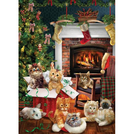 Puzzle de Natal Cobble Hill Gatinhos 1000 Peças