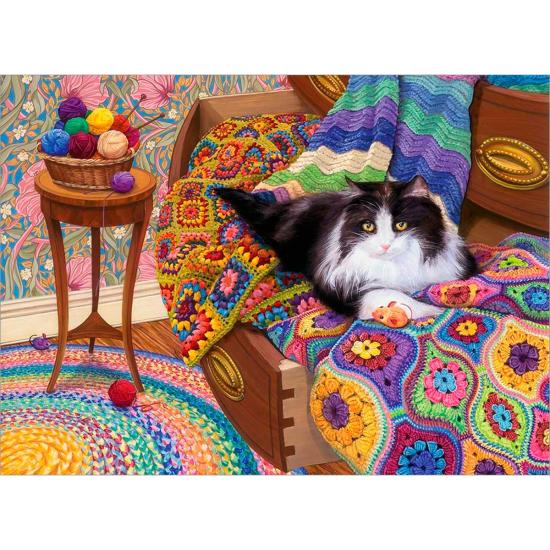 Puzzle Cobble Hill Cosy Cat 1000 Peças