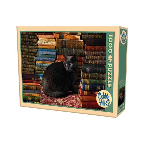 Puzzle Cobble Hill Library Cat 1000 peças