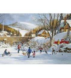 Puzzle Cobble Hill Hóquei no Gelo Lago 1000 Peças