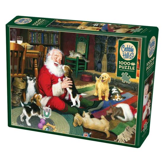 Puzzle Cobble Hill Brincando com o Papai Noel 1000 peças