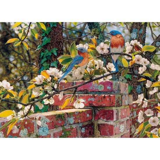 Cobble Hill Puzzle Blue Birds in the Yard 1000 Piece