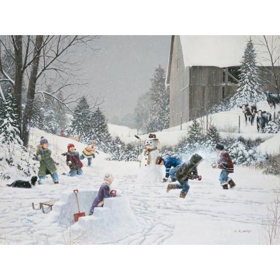 Puzzle Cobble Hill Snowball Fight 500 peças