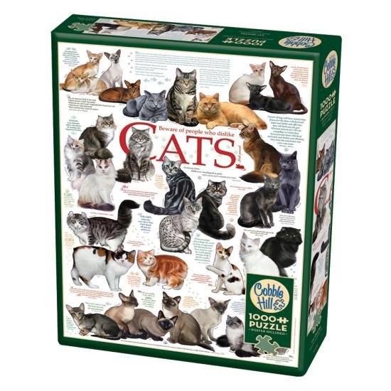 Puzzle de 1.000 peças de raças de gatos Cobble Hill Puzzle de 1.000 peças de raças de gatos Cobble Hill