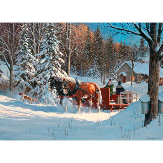 Puzzle Cobble Hill Horse Sleigh in the Snow 1000 peças