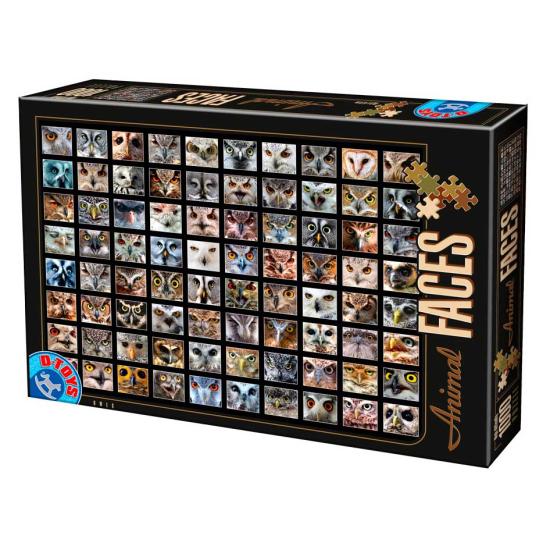 Puzzle D-Toys rostos de animais, corujas 1.000 peças