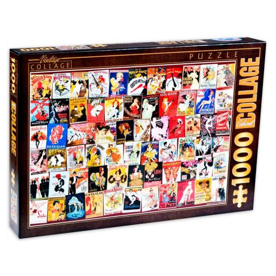 Puzzle de colagem vintage D-Toys, cabaré 1000 peças