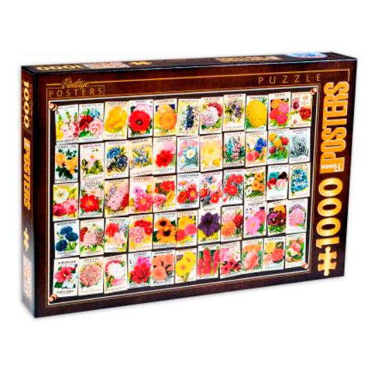 Puzzle D-Toys Colagem Vintage, Flores 1000 peças