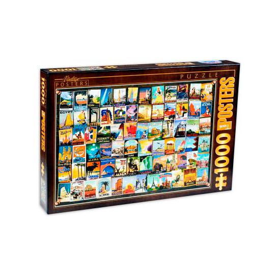 Puzzle de colagem vintage D-Toys, viagem 1.000 peças