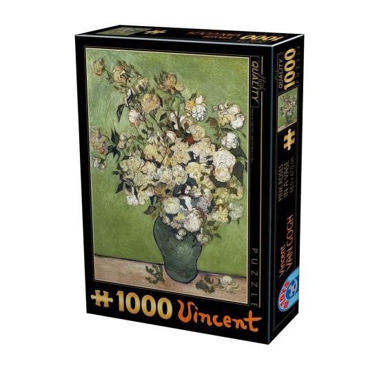 Vaso de rosas puzzle D-Toys 1000 peças Vaso de rosas puzzle D-Toys 1000 peças