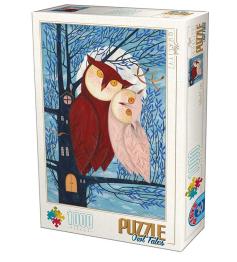Puzzle D-Toys casal de corujas de 1000 peças