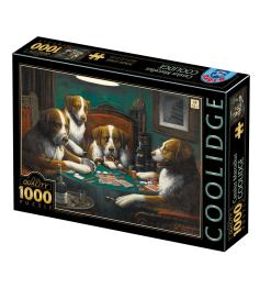 Cachorros de Puzzle D-Toys jogando pôquer 1.000 peças