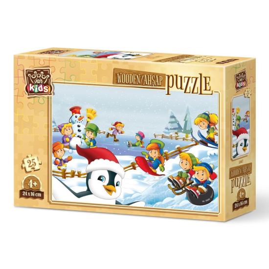Puzzle de Madeira Art Puzzle de Inverno Atletas 25 Pçs