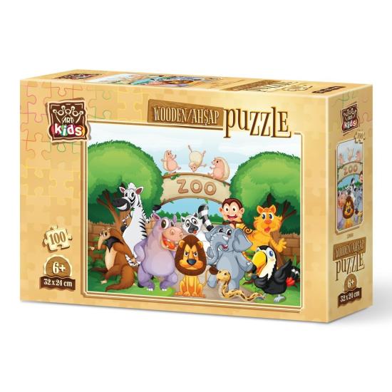 Puzzle de Madeira Art Puzzle Bem-vindo ao Zoo 100P
