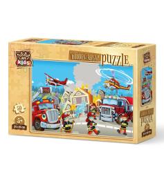 Puzzle de madeira Puzzle de arte bombeiros heróis