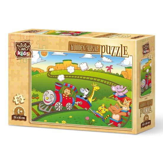 Puzzle de Madeira Art Puzzle Trem Animal 25 Pçs