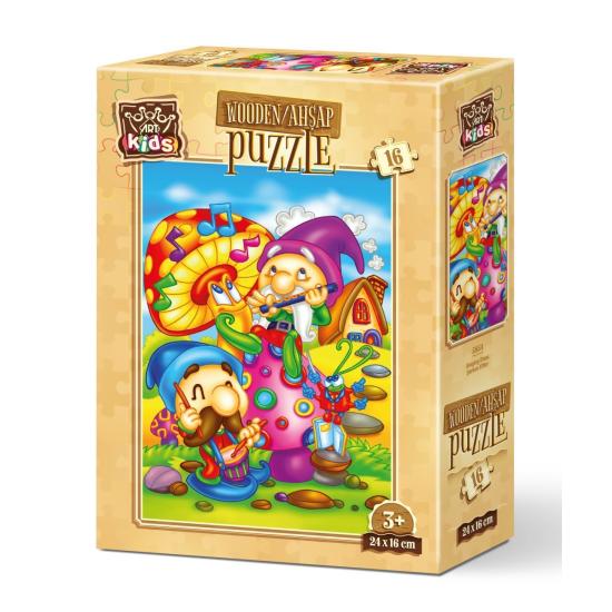 Puzzle de Madeira Art Puzzle Elfos Cantores 16 Pçs Puzzle de Madeira Art Puzzle Elfos Cantores 16 Pçs