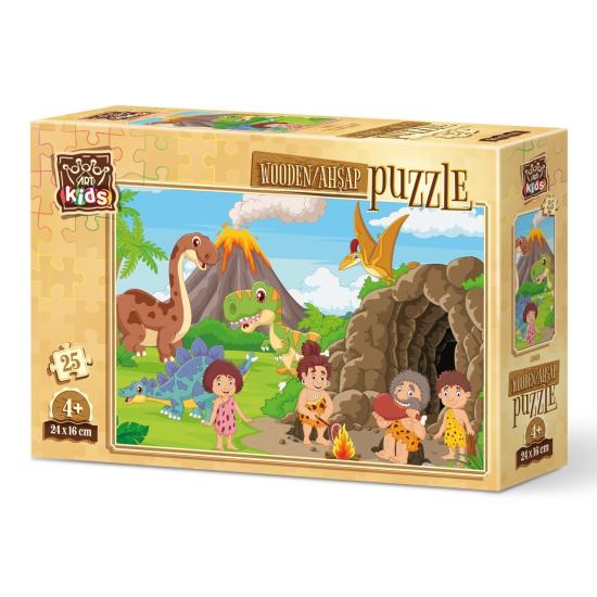 Puzzle de Madeira Art Puzzle Família da Idade da Pedra 25P