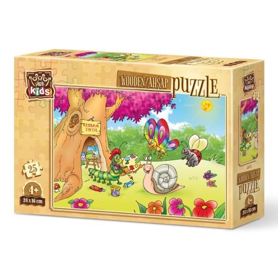 Puzzle Madeira Art Puzzle O pintor Caterpillar 25 peças