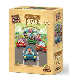 Puzzle de Madeira Art Puzzle motoristas fofos 100P