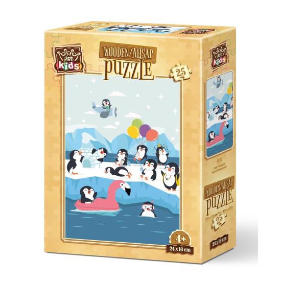 Puzzle de Madeira Art Puzzle Pinguins fofos 25 peças