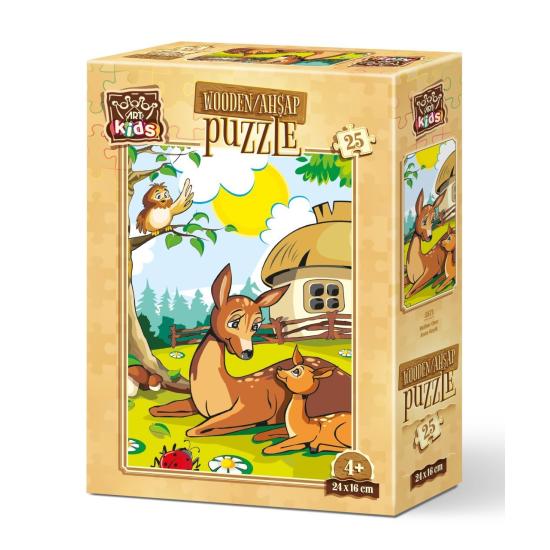 Puzzle de Madeira Art Puzzle Mama Veado 25 peças Puzzle de Madeira Art Puzzle Mama Veado 25 peças