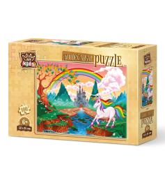 Puzzle de madeira arte Puzzle arco-íris unicórnio