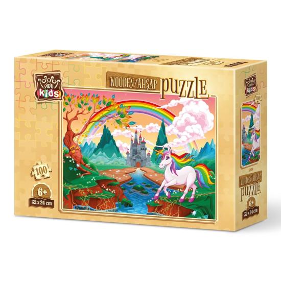 Puzzle de Madeira Art Puzzle arco-íris unicórnio 100P