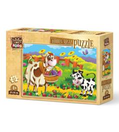 Puzzle de Madeira Art Puzzle Romântico Vaca 25 pçs