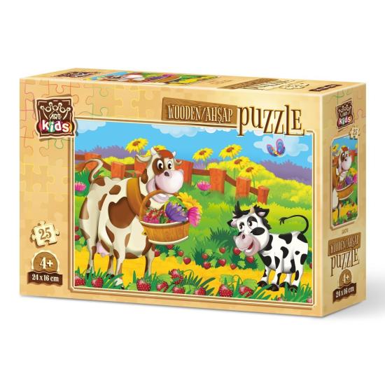 Puzzle de Madeira Art Puzzle Romântico Vaca 25 pçs