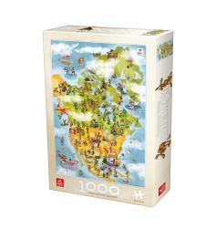 Puzzle Deico Animado Mapa da América 1000 Peças