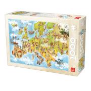 Puzzle Deico Mapa da Europa Animado 1000 Peças