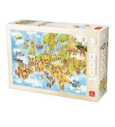 Puzzle Deico Mapa da Europa Animado 1000 Peças