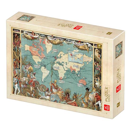 Puzzle Deico Vintage Mapa de 1000 Peças Puzzle Deico Vintage Mapa de 1000 Peças