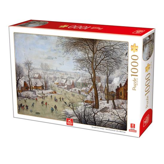 Puzzle Deico Winter Landscape com Skaters de 1000 Pzs