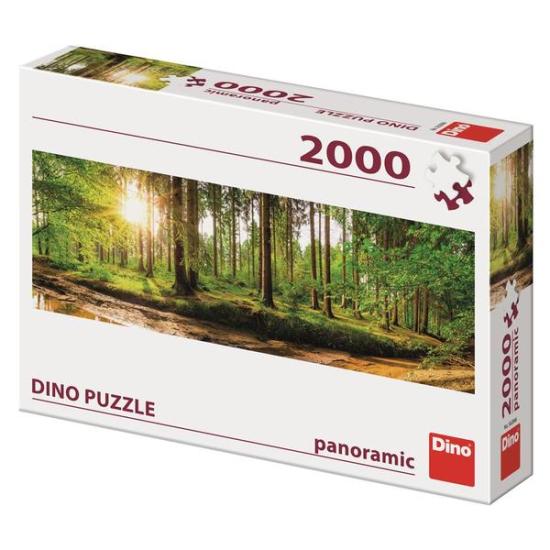 Puzzle Dino Sunrise na Floresta de 2000 Peças