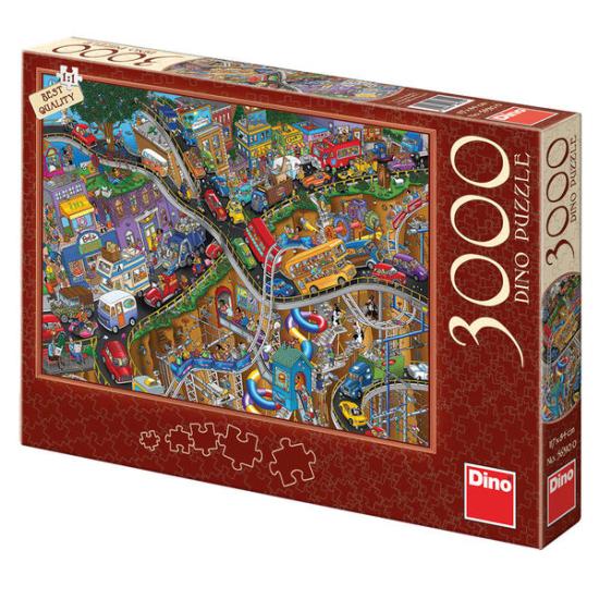 Puzzle Dino Crazy Roads 3000 Peças