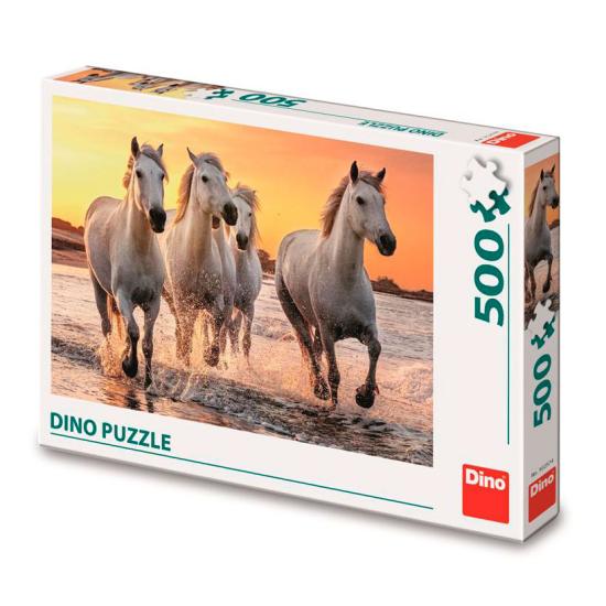 Puzzle Dino Cavalos na Praia de 500 Pçs Puzzle Dino Cavalos na Praia de 500 Pçs