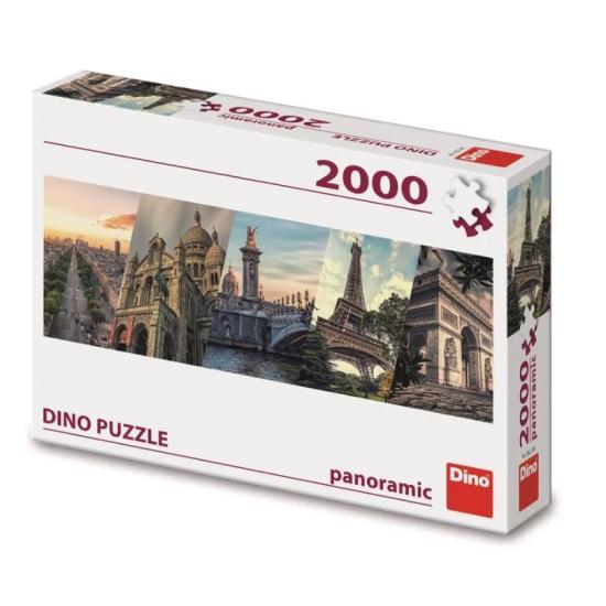 Puzzle Dino Colagem Panorâmica de Paris 2000 Peças